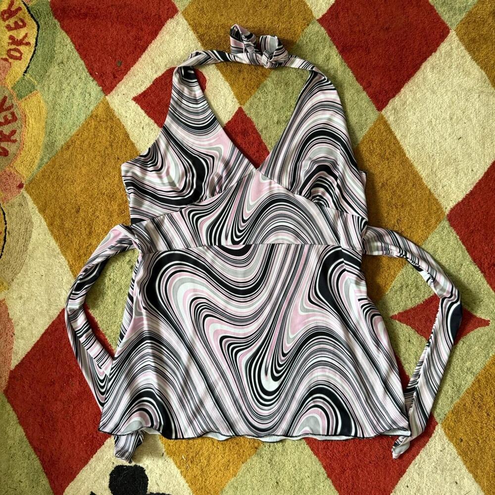 Vintage y2k abstract print tank top